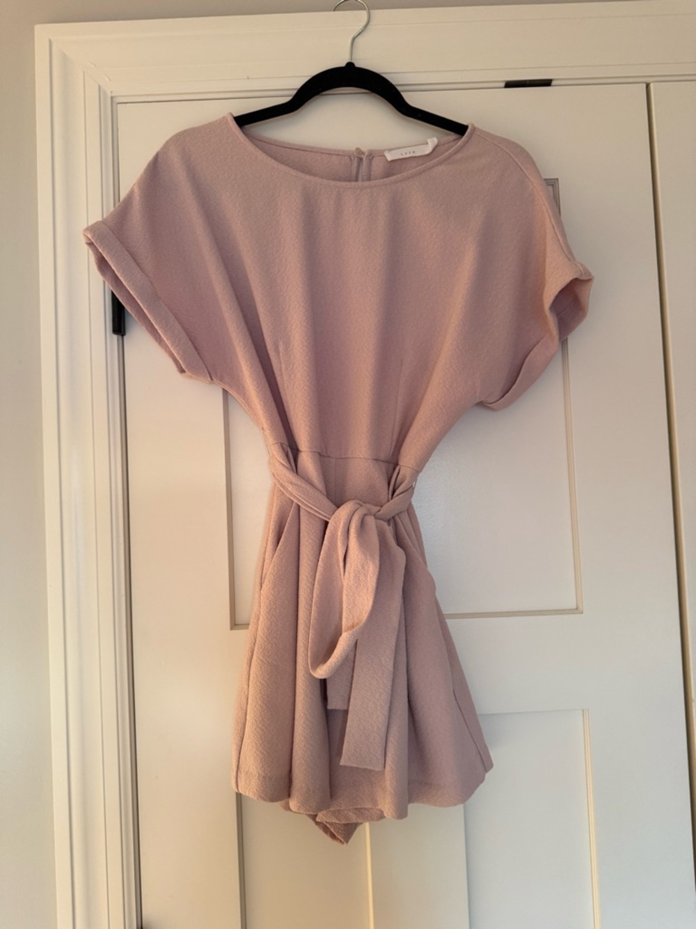 Lush Pink Textured Short Romper